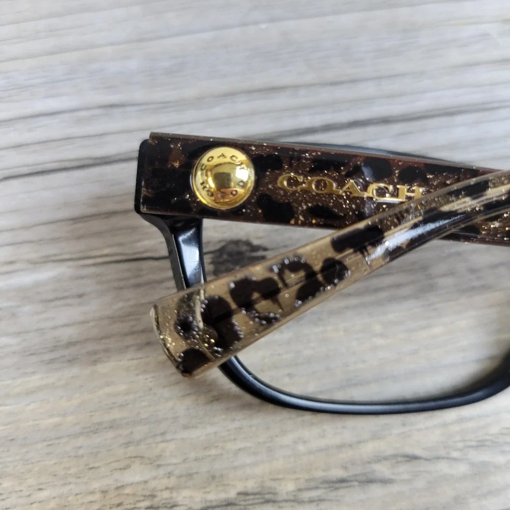 Coach Eyeglasses Frames HC 6082 T 5353 Black/Wild Beast Animal Print 53-17-135